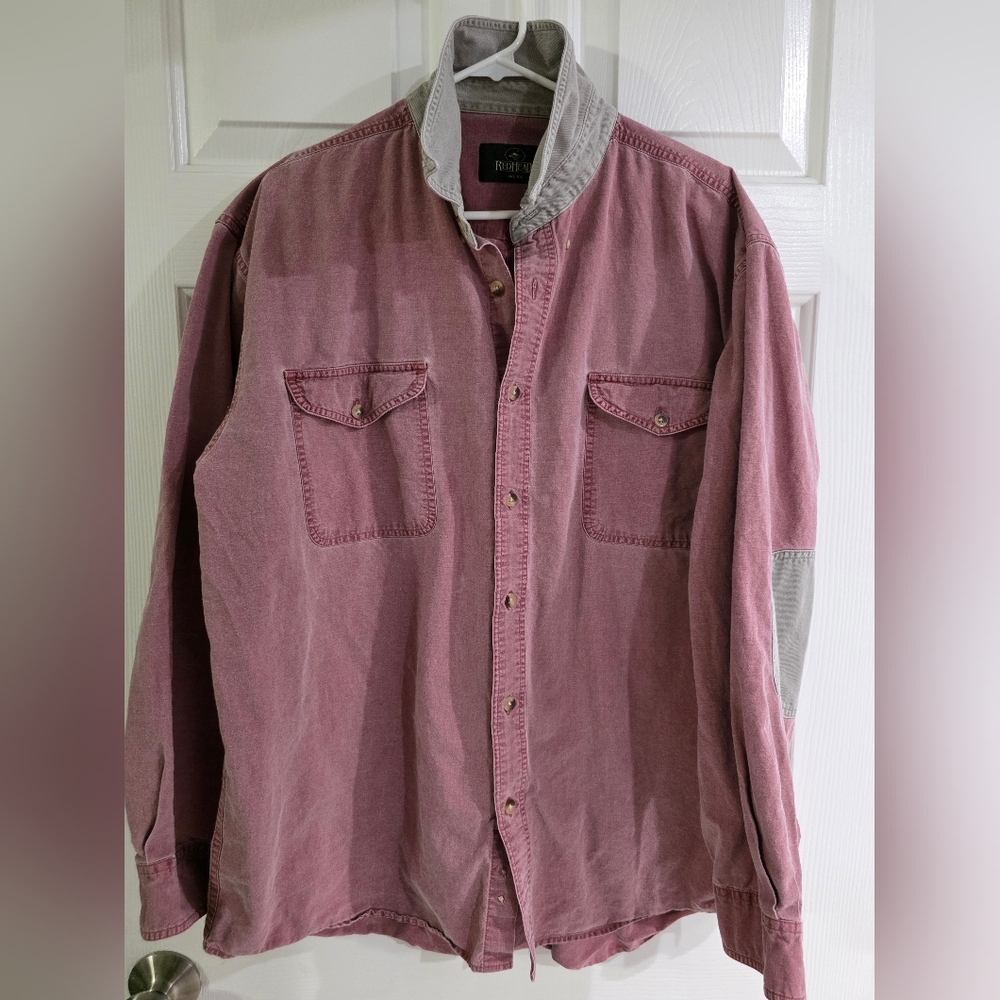 RedHead Mauve Button-Up Shirt with Gray Accents